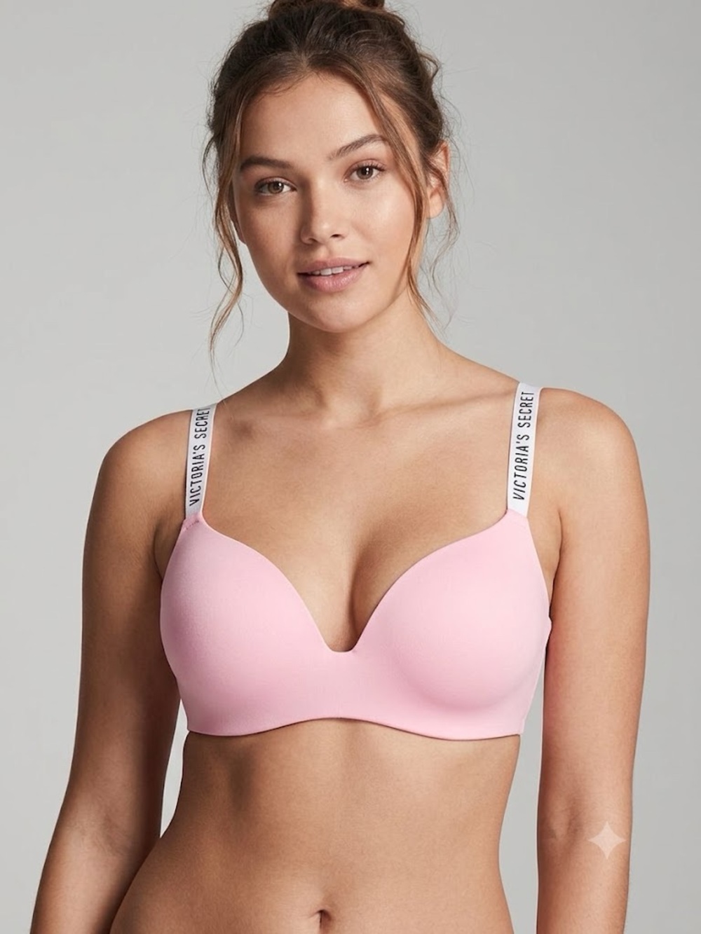 NWOT Victoria's Secret Pink Molded Plunge Bra with Logo Straps